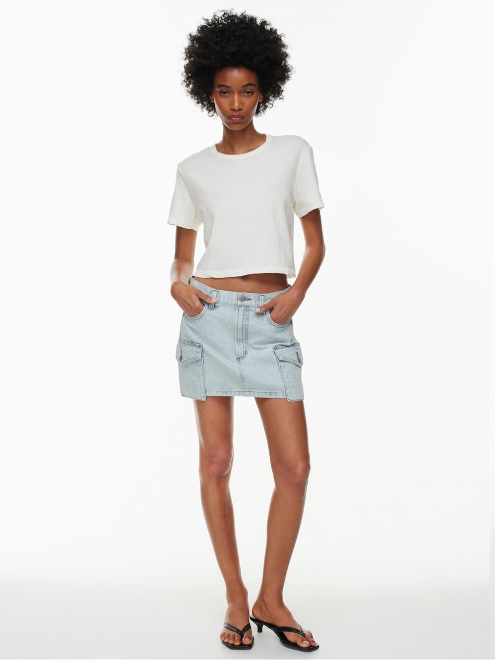 Denim Forum The 90’s Cargo Mini Denim Skirt